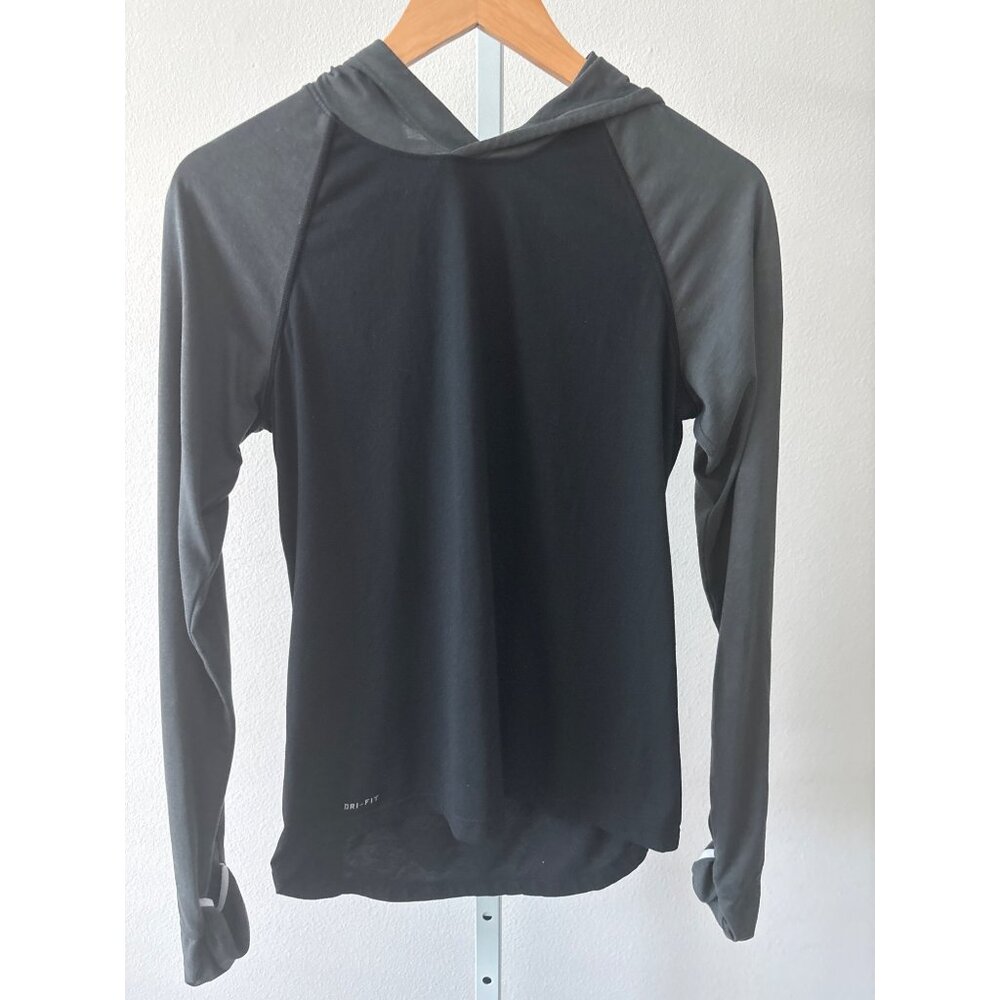 Nike Dri-Fit Running Hoodie Sz M Black Gray Athleisure Zipper Pocket (2013-2016) - Picture 2 of 11
